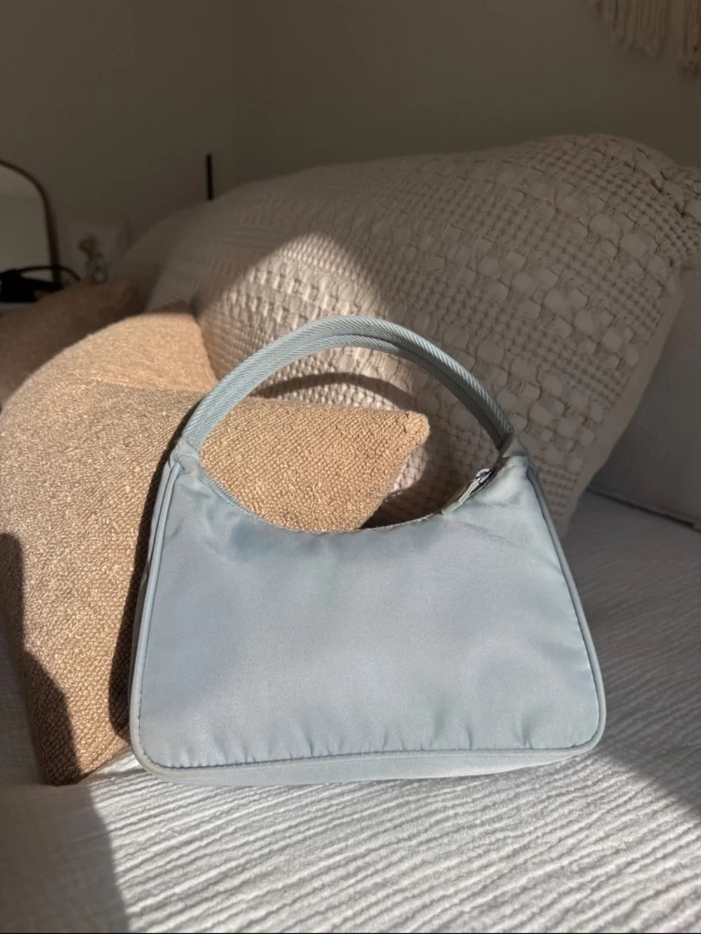 Prada Baby Blue Nylon Mini Shoulder Bag Y2K Authenticated w/ COA - Picture 5 of 11